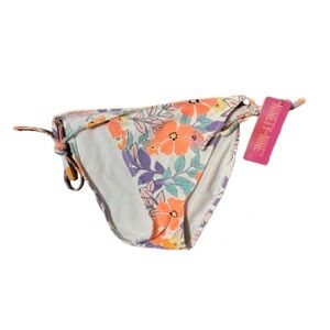 NWT Ninety-Nine Side Tie Hipster Wild Garden Bikini Bottom  Size XS